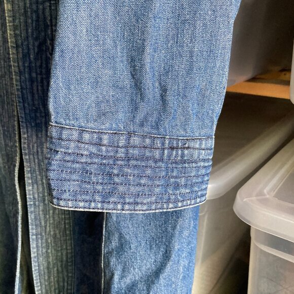 Michael Kors Womens Vintage Blue Denim Open Duster Jacket Size 8 Western - Picture 5 of 8